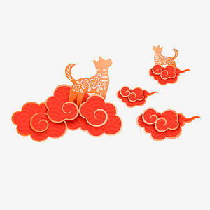 红色祥云天狗